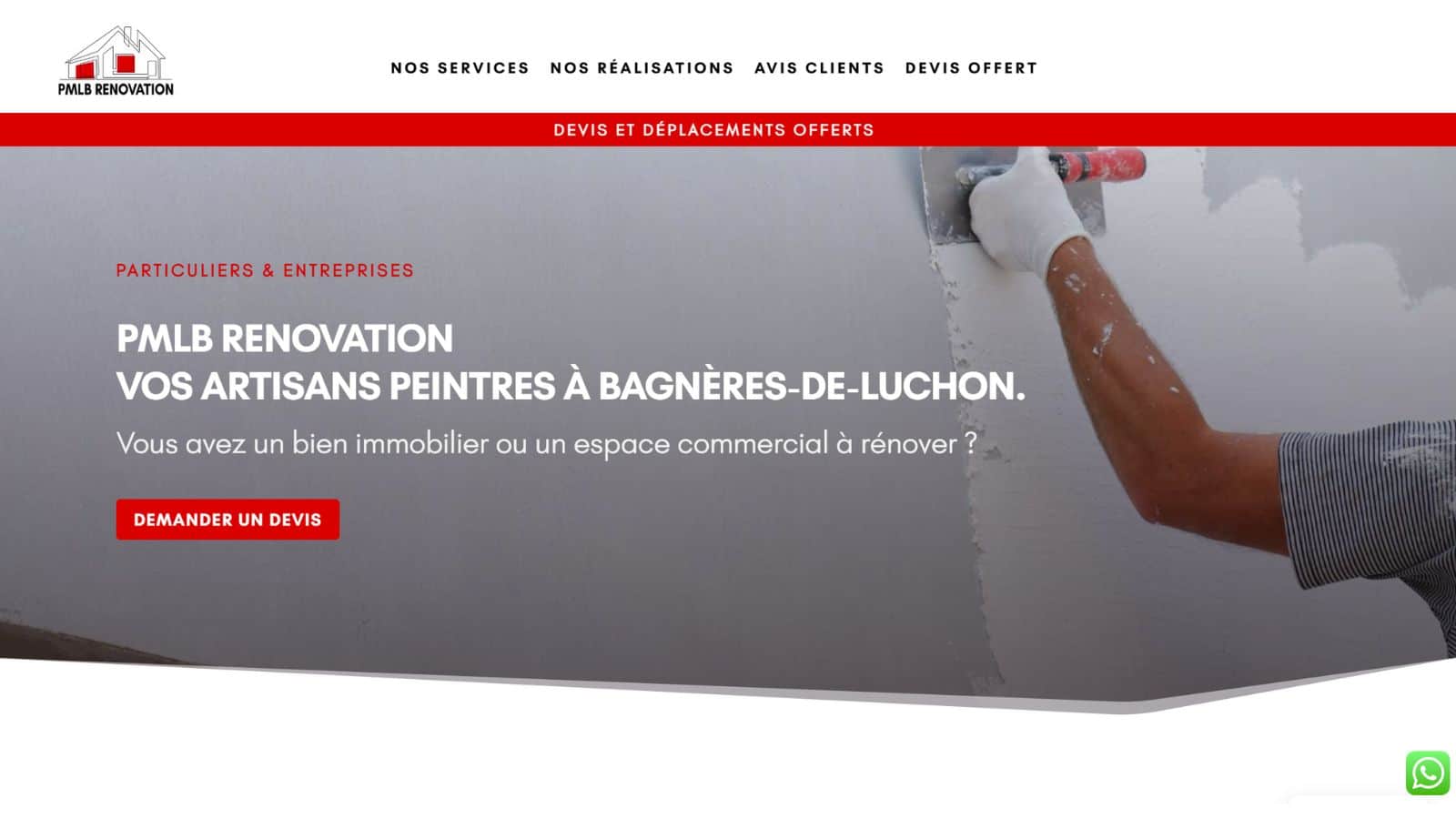 Capture d'écran de l'en-tête du site internet Le Chalet de Margaux