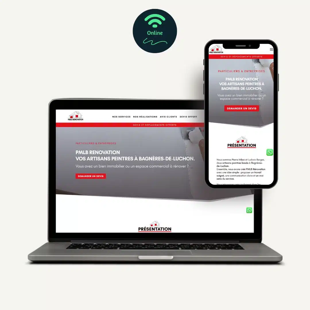 Illustration du projet de création d'un site internet pour artisan peintre à Bagnères-de-Luchon